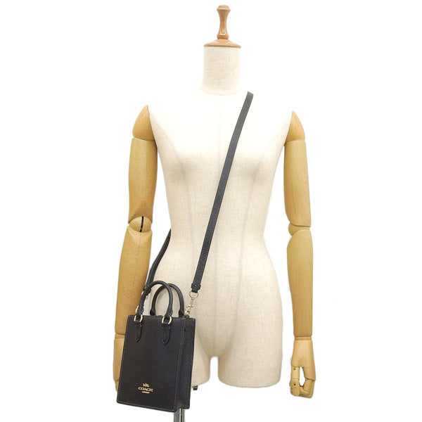 コーチ バッグ レディース ハンドバッグ アウトレット レザー ブラック PLLD LTH NS MIN TOTE CJ500IMBLK COACH 母の日 土日祝も毎日発送します