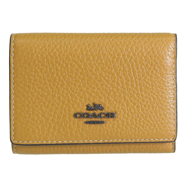 コーチ 財布 レディース 三つ折り財布 アウトレット レザー イエロー SMTH LTH MCRO WLT CM238QBMWQ COACH 母の日 土日祝も毎日発送します