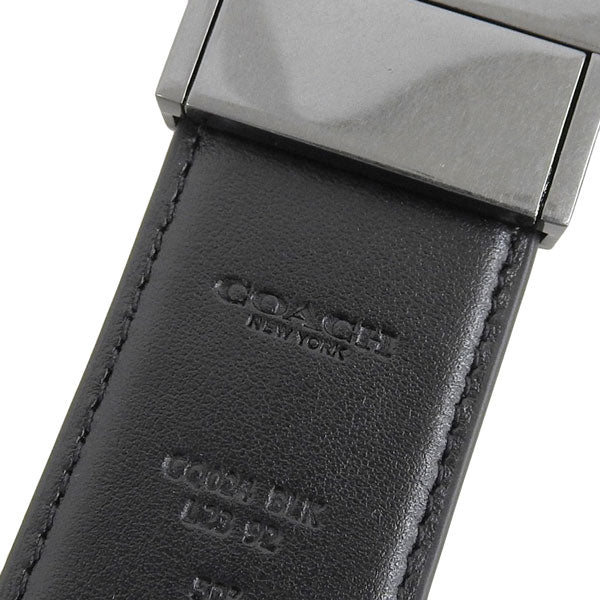 コーチ ベルト メンズ アウトレット レザー ブラック ハーネスバックル カットトゥサイズ リバーシブル 38mm WHRN CTSR SIGL BELT CQ024BLK COACH