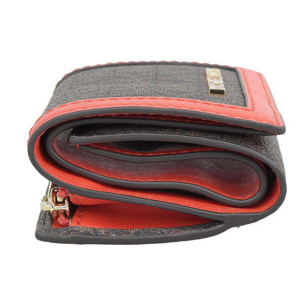 マイケルコース 財布 レディース 三つ折り財布 アウトレット レザー ブラウン×レッド D35F3GTVD0B-DKSANG MICHAEL KORS 母の日 土日祝も毎日発送します