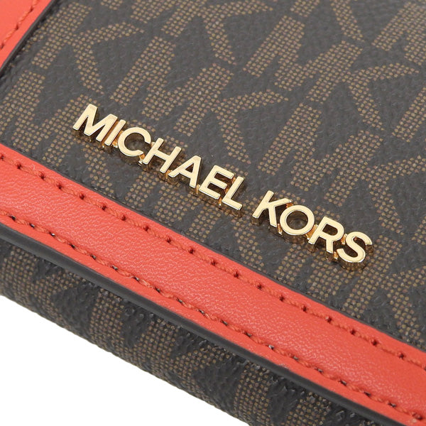 マイケルコース 財布 レディース 三つ折り財布 アウトレット レザー ブラウン×レッド D35F3GTVD0B-DKSANG MICHAEL KORS 母の日 土日祝も毎日発送します