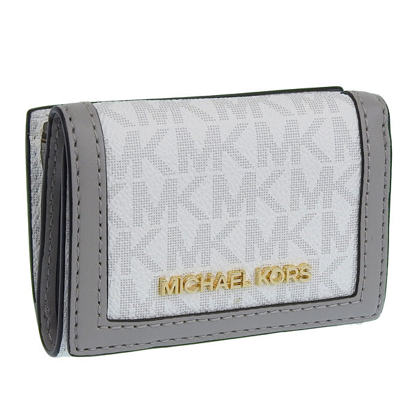 マイケルコース 財布 レディース 三つ折り財布 アウトレット レザー ホワイト×グレー D35F3GTVD0V-OPTWHT MICHAEL KORS 母の日 土日祝も毎日発送します
