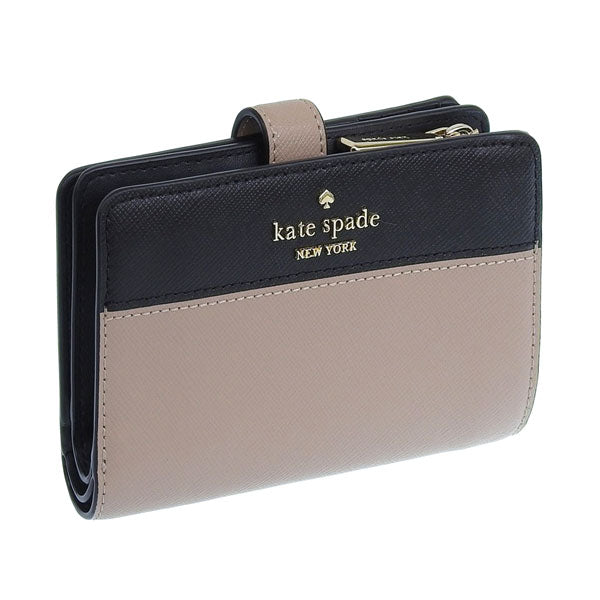ケイトスペード 財布 レディース 二つ折り財布 アウトレット レザー ブラウン×ブラック medium compact bifold wallet KC511-200 KATE SPADE 母の日 土日祝も毎日発送します