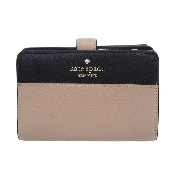 ケイトスペード 財布 レディース 二つ折り財布 アウトレット レザー ブラウン×ブラック medium compact bifold wallet KC511-200 KATE SPADE 母の日 土日祝も毎日発送します