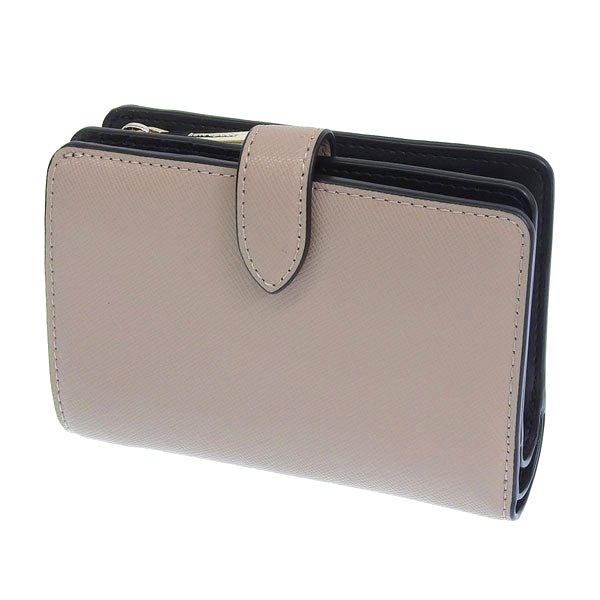 ケイトスペード 財布 レディース 二つ折り財布 アウトレット レザー ブラウン×ブラック medium compact bifold wallet KC511-200 KATE SPADE 母の日 土日祝も毎日発送します