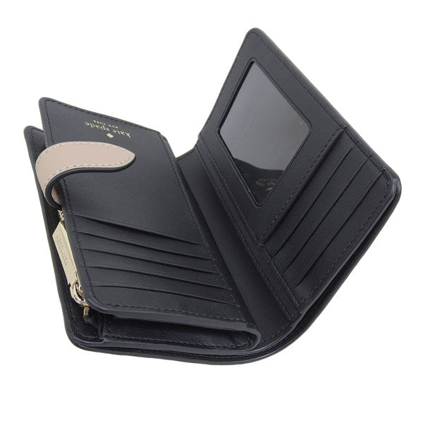 ケイトスペード 財布 レディース 二つ折り財布 アウトレット レザー ブラウン×ブラック medium compact bifold wallet KC511-200 KATE SPADE 母の日 土日祝も毎日発送します