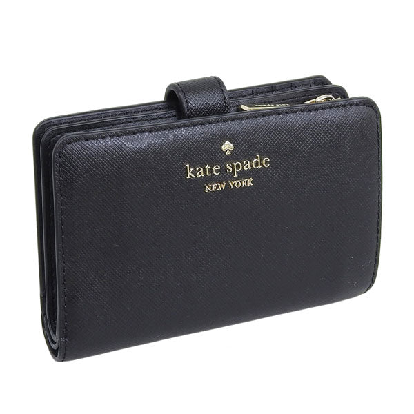 ケイトスペード 財布 レディース 二つ折り財布 アウトレット レザー ブラック medium compact bifold wallet KC580-001 KATE SPADE 母の日 土日祝も毎日発送します