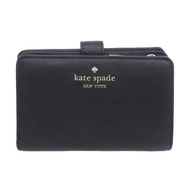 ケイトスペード 財布 レディース 二つ折り財布 アウトレット レザー ブラック medium compact bifold wallet KC580-001 KATE SPADE 母の日 土日祝も毎日発送します