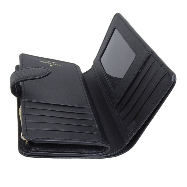 ケイトスペード 財布 レディース 二つ折り財布 アウトレット レザー ブラック medium compact bifold wallet KC580-001 KATE SPADE 母の日 土日祝も毎日発送します