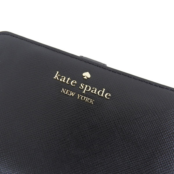 ケイトスペード 財布 レディース 二つ折り財布 アウトレット レザー ブラック medium compact bifold wallet KC580-001 KATE SPADE 母の日 土日祝も毎日発送します