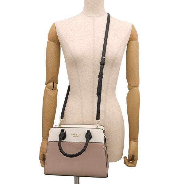 ケイトスペード バッグ レディース 2WAY ショルダーバッグ アウトレット レザー ベージュ×ブラウン マディソン カラーブロック スモール サッチェル madison colorblock small satshel KC620-200 KATE SPADE