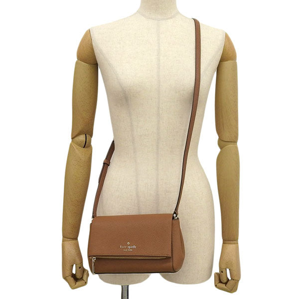 ケイトスペード バッグ レディース ショルダーバッグ アウトレット レザー ブラウン レイラ フラップジップ クロスボディ LEILA FLAP ZIP CB KE487-200 KATE SPADE