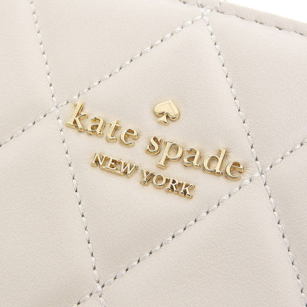ケイトスペード 財布 レディース 二つ折り財布 アウトレット レザー ホワイト キャリー ミディアムコンパクトバイフォールドウォレット carey smooth quilted md compbifold KG424-101 KATE SPADE