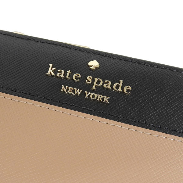ケイトスペード 財布 レディース 二つ折り財布 アウトレット レザー ブラウン×ブラック マディソン カラーブロック スモール Lジップウォレット madison sm lzip wal KH616-200 KATE SPADE