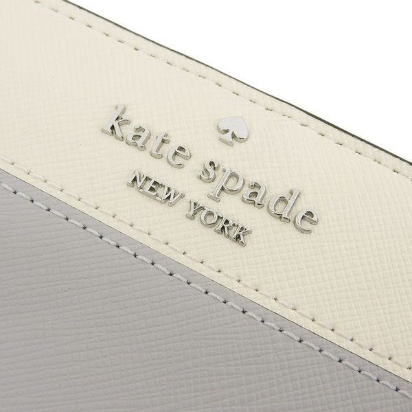 ケイトスペード 財布 レディース 長財布 アウトレット レザー グレー×ホワイト マディソン madison lg slim bifold KI367-020 KATE SPADE