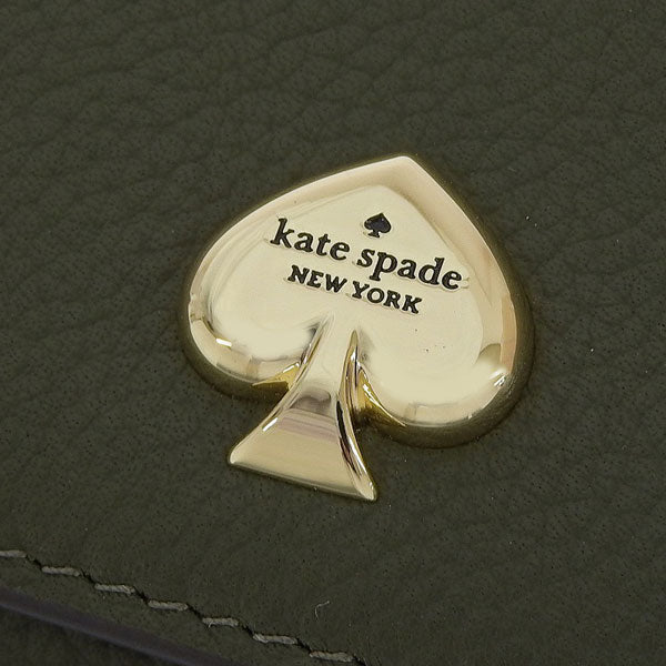 ケイトスペード 財布 レディース 二つ折り財布 アウトレット レザー グリーン ケイラ スモール Lジップウォレット kayla pebbled leather small KK056-300 KATE SPADE
