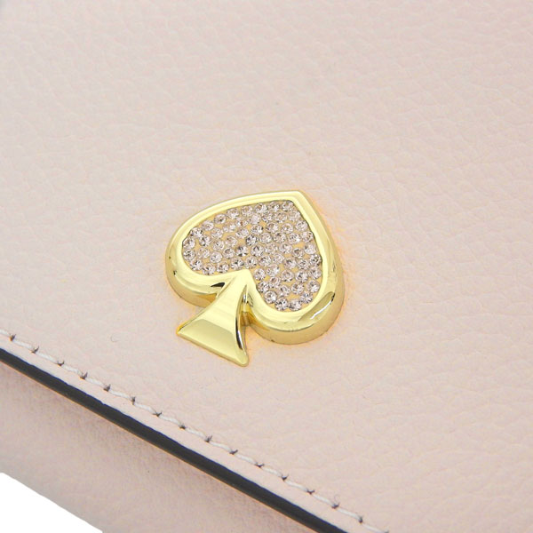 ケイトスペード 財布 レディース 二つ折り財布 アウトレット ペブルレザー ピンク ケイラ kayla embellished hardware sma KK113-650 KATE SPADE