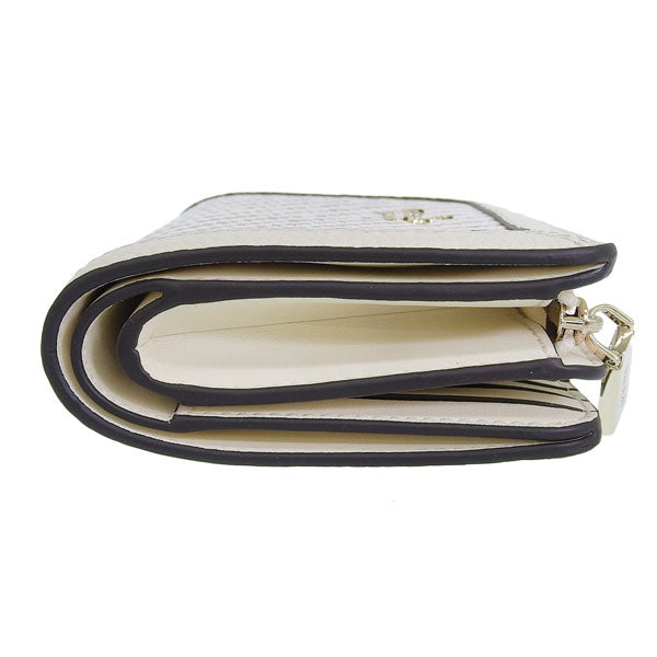 ケイトスペード 財布 レディース 二つ折り財布 アウトレット ベージュマルチ lena two tone straw md compbifold KK925-101 KATE SPADE