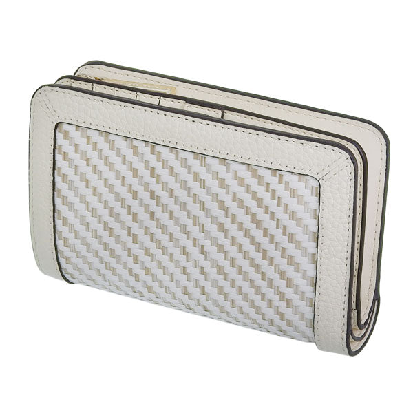 ケイトスペード 財布 レディース 二つ折り財布 アウトレット ベージュマルチ lena two tone straw md compbifold KK925-101 KATE SPADE