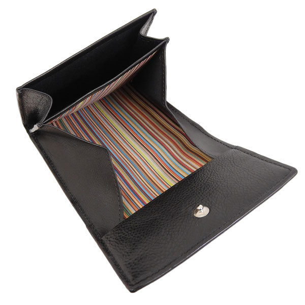 ポールスミス コインケース 小銭入れ メンズ アウトレット レザー ブラック マルチストライプ PAUL SMITH