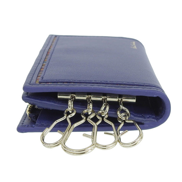ポールスミス 小物 メンズ レディース アウトレット 4連 キーケース 鍵入れ レザー ブルー BPS276 PSMK0134 PAUL SMITH bps27630