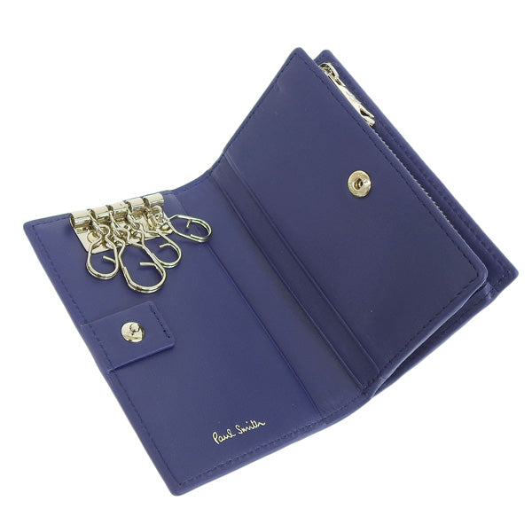 ポールスミス 小物 メンズ レディース アウトレット 4連 キーケース 鍵入れ レザー ブルー BPS276 PSMK0134 PAUL SMITH bps27630