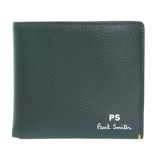 ポールスミス 財布 メンズ 二つ折り財布 アウトレット レザー ダークグリーン PSMSW0316 PAUL SMITH 母の日 土日祝も毎日発送します