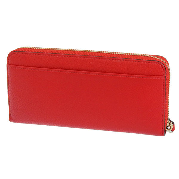 ケイトスペード KATE SPADE レディース ラウンドファスナー長財布 チェリーレッド レザー pwru1801-635