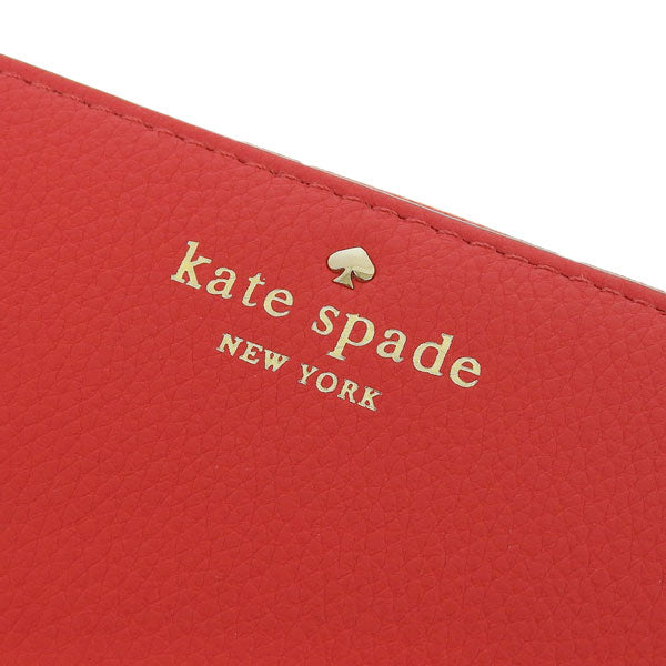 ケイトスペード KATE SPADE レディース ラウンドファスナー長財布 チェリーレッド レザー pwru1801-635