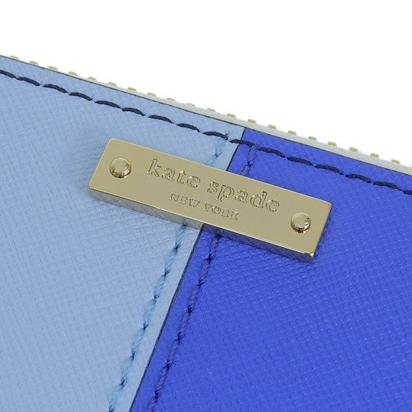 ケイトスペード KATE SPADE ラウンドファスナー長財布 レディース オーシャンブルーマルチ レザー pwru4975-416
