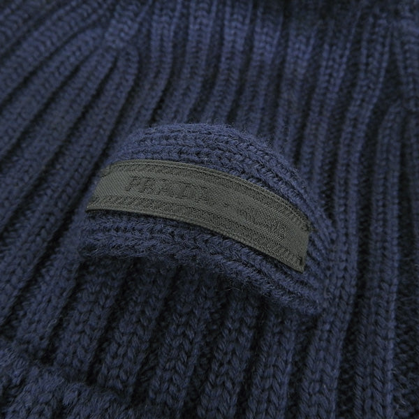 プラダ 帽子 メンズ レディース ニット帽 アウトレット M ウール ブルー CAPPELLINO UMD188 WOOL F.5 BLEU PRADA