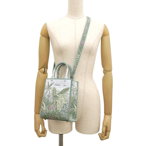 フルラ バッグ レディース 2WAY ショルダーバッグ キャンバス グリーンマルチ FURLA OPPORTUNITY MINI TOTE N/S WB00831BX1645TSV00 FURLA 母の日 土日祝も毎日発送します