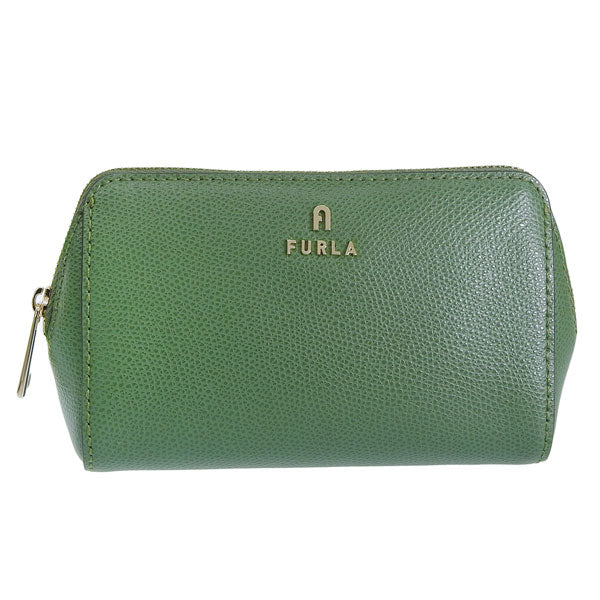 フルラ コスメポーチ 化粧ポーチ レディース アウトレット レザー グリーン カメリア FURLA CAMELIA-COSMETIC CASE M WE00449ARE0002813S