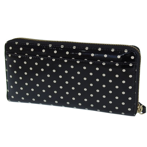 ケイトスペード KATE SPADE ラウンドファスナー長財布 ブラック×セメント レディース wlru2035-091 アウトレット