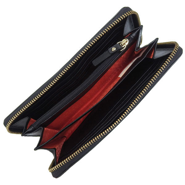 ケイトスペード KATE SPADE ラウンドファスナー長財布 ブラック×セメント レディース wlru2035-091 アウトレット