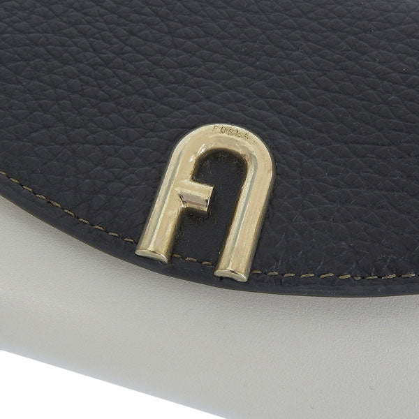 フルラ 財布 レディース 三つ折り財布 アウトレット レザー ホワイト×ブラック プリムラ FURLA PRIMULA M COMPACT WALLET VITELLO ROI WP00217BX00532150S