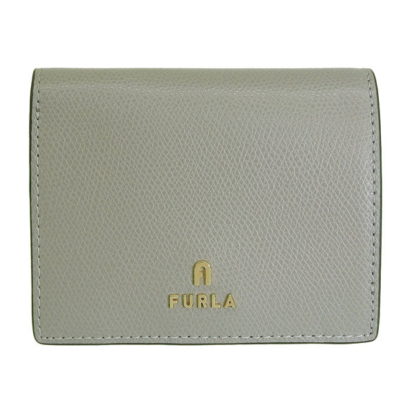 フルラ 財布 レディース 二つ折り財布 アウトレット レザー グレー×ベージュ カメリア FURLA CAMELIA S COMPACT WALLET BIFOLD COIN WP00304ARE0003573S
