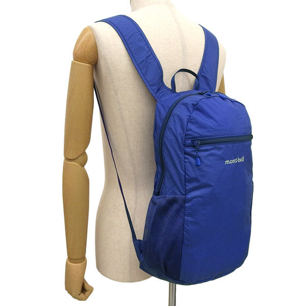 モンベル バッグ メンズ レディース リュックサック 15L ナイロン ブルー ポケッタブル ライトパック15 1133470BL mont-bell A4対応