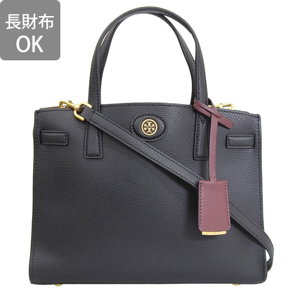トリーバーチ バッグ レディース ハンドバッグ レザー ブラック ROBINSON SMALL SATCHEL 143194-001 TORY BURCH