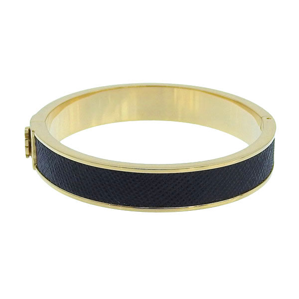 トリーバーチ アクセサリー レディース バングル ブレスレット アウトレット レザー ブラック SLIM LEATHER INLAY CUFF 145435-720S TORY BURCH