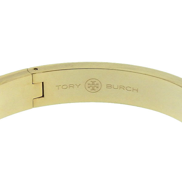 トリーバーチ アクセサリー レディース バングル ブレスレット アウトレット レザー ブラック SLIM LEATHER INLAY CUFF 145435-720S TORY BURCH