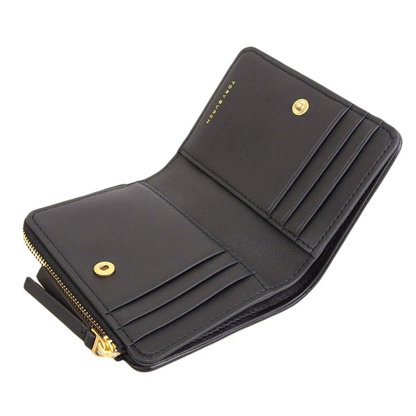 トリーバーチ 財布 レディース 二つ折り財布 OS レザー ブラック KIRA CHEVRON BI-FOLD WALLET 153121-001 TORY BURCH