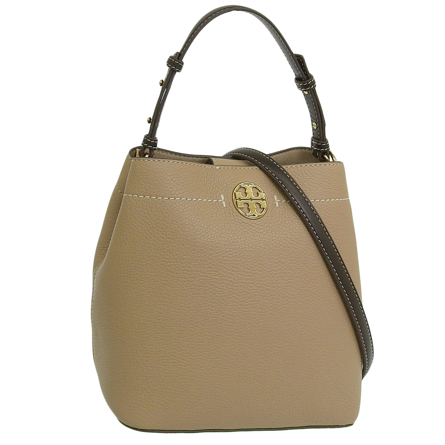 トリーバーチ バッグ レディース ショルダーバッグ ハンドバッグ 2WAY アウトレット レザー ベージュ FELIX COLOR-BLOCK BUCKET BAG 153436-200 TORY BURCH