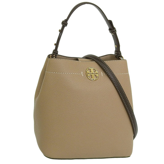 トリーバーチ バッグ レディース ショルダーバッグ ハンドバッグ 2WAY アウトレット レザー ベージュ FELIX COLOR-BLOCK BUCKET BAG 153436-200 TORY BURCH