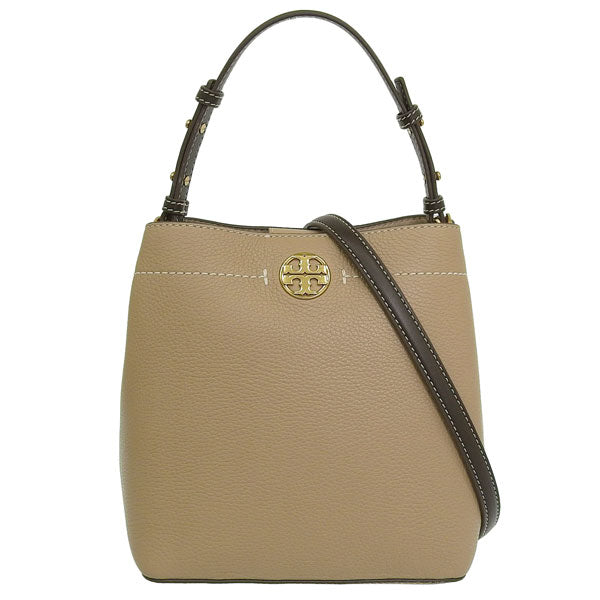 トリーバーチ バッグ レディース ショルダーバッグ ハンドバッグ 2WAY アウトレット レザー ベージュ FELIX COLOR-BLOCK BUCKET BAG 153436-200 TORY BURCH
