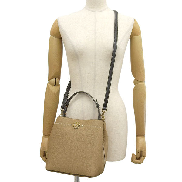 トリーバーチ バッグ レディース ショルダーバッグ ハンドバッグ 2WAY アウトレット レザー ベージュ FELIX COLOR-BLOCK BUCKET BAG 153436-200 TORY BURCH