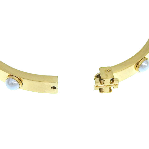 トリーバーチ アクセサリー レディース バングル アウトレット ゴールド BRITTEN PEARL HINGED CUFF 155391-137 TORY BURCH