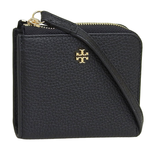トリーバーチ 財布 レディース 二つ折り財布 アウトレット レザー ブラック BLAKE MINI WALLET 156119-001 TORY BURCH