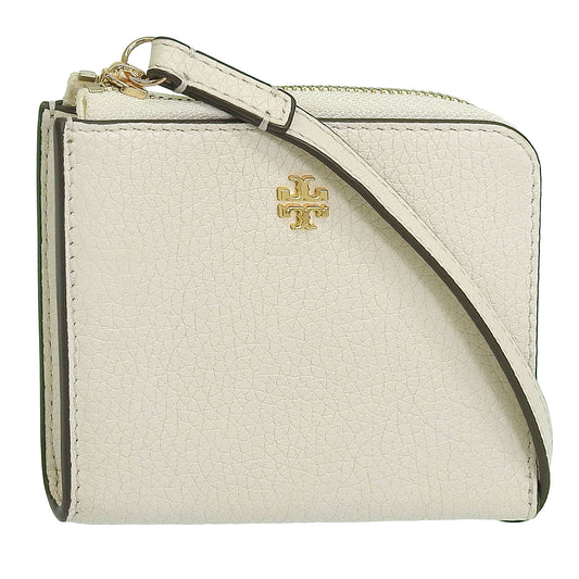 トリーバーチ 財布 レディース 二つ折り財布 アウトレット レザー ホワイト BLAKE MINI WALLET 156119-103 TORY BURCH