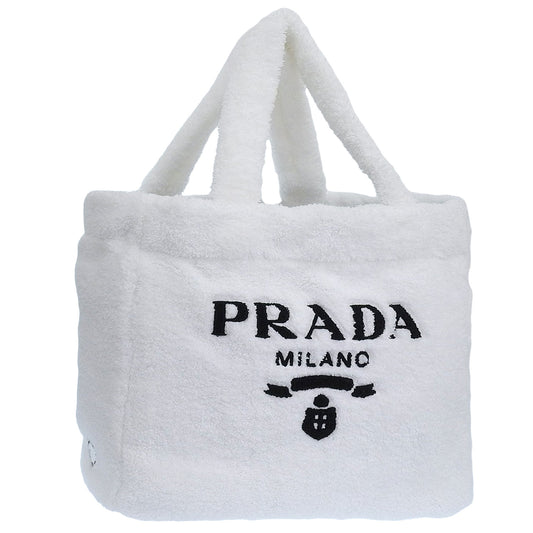 プラダ バッグ レディース トートバッグ アウトレット ホワイト SPUGNA-SHOPPING XL BAG 1BG130 SPUGNA BIANCO NERO PRADA A4対応